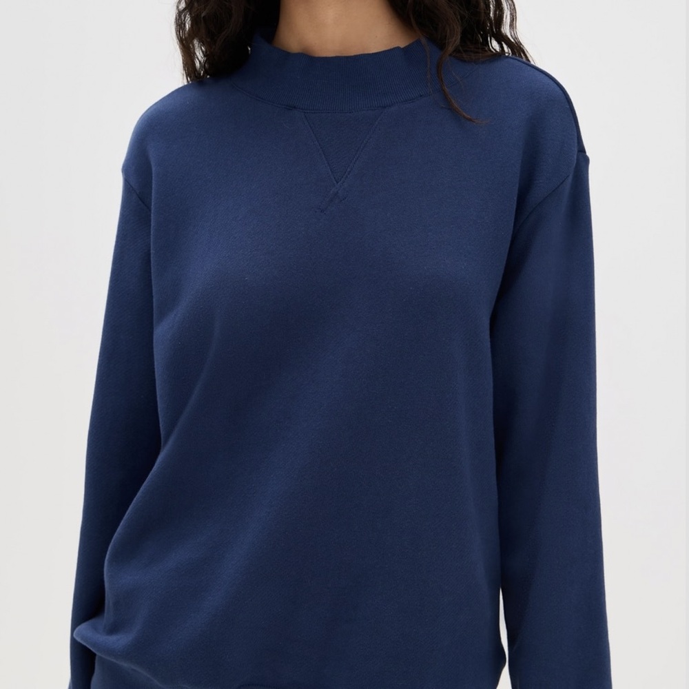 PARKE Heritage Classic Mock Neck Sweatshirt navy blue NWT size L/XL - Picture 4 of 8